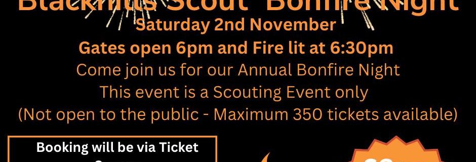 Don’t forget to book your tickets for our Bonfire and Firework display this year...